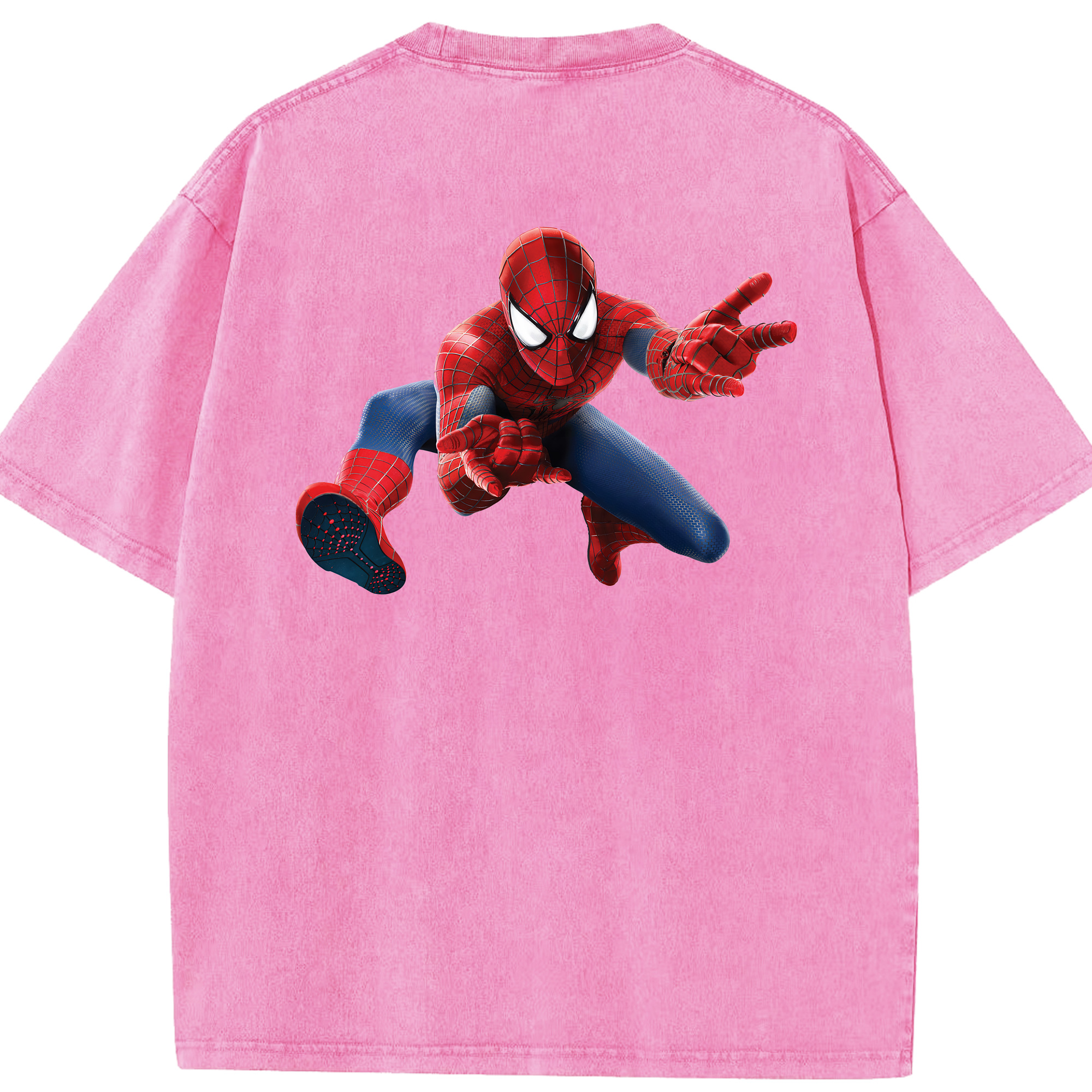 （画像用） Spider Man スパイダーマン 綿100% ヴィンテージ風 半袖Tシャツ（背面プリント）